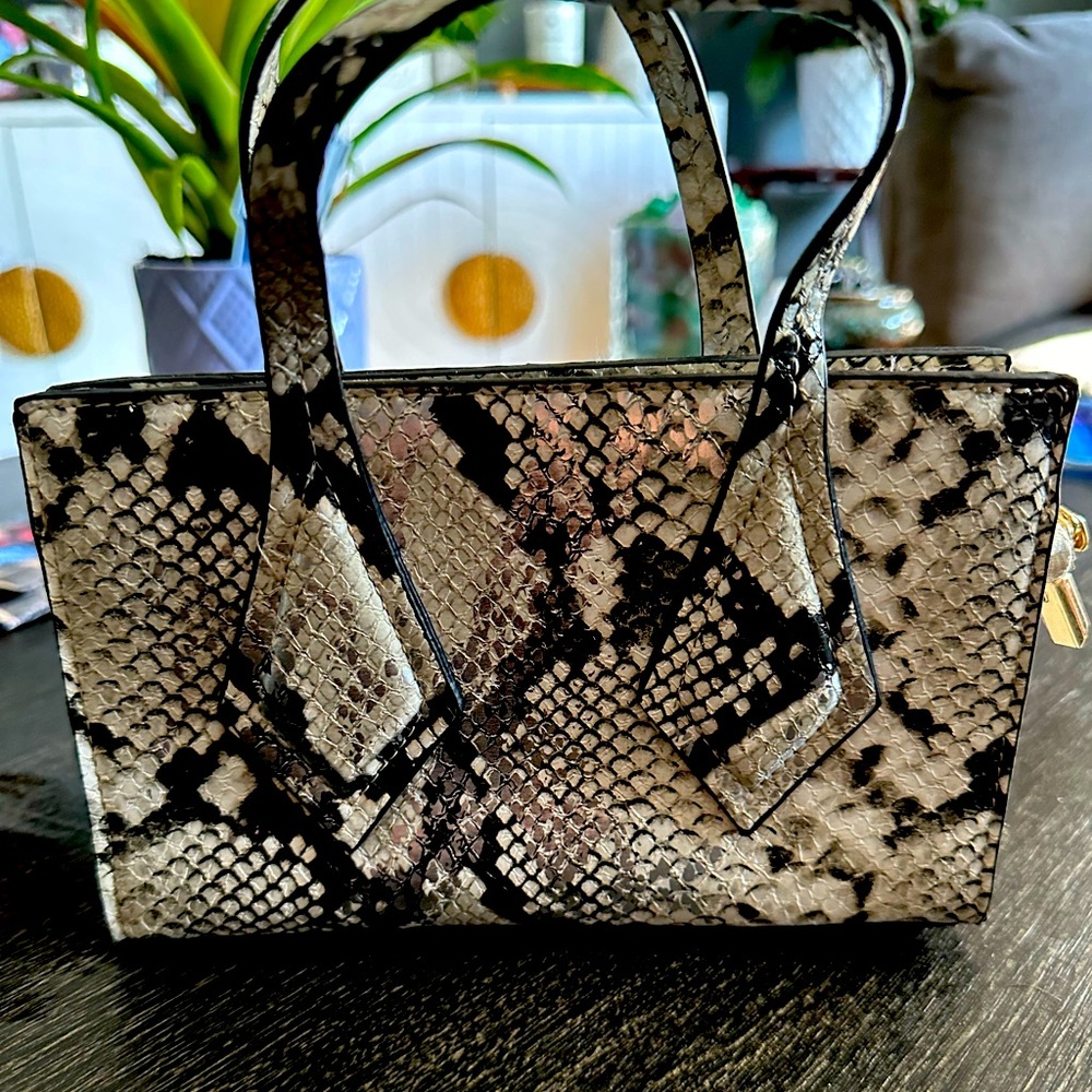Silver Animal print small purse.